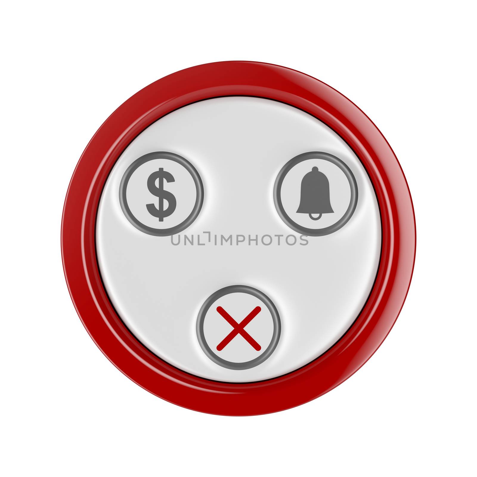 Restaurant table call button, isolated on white background
