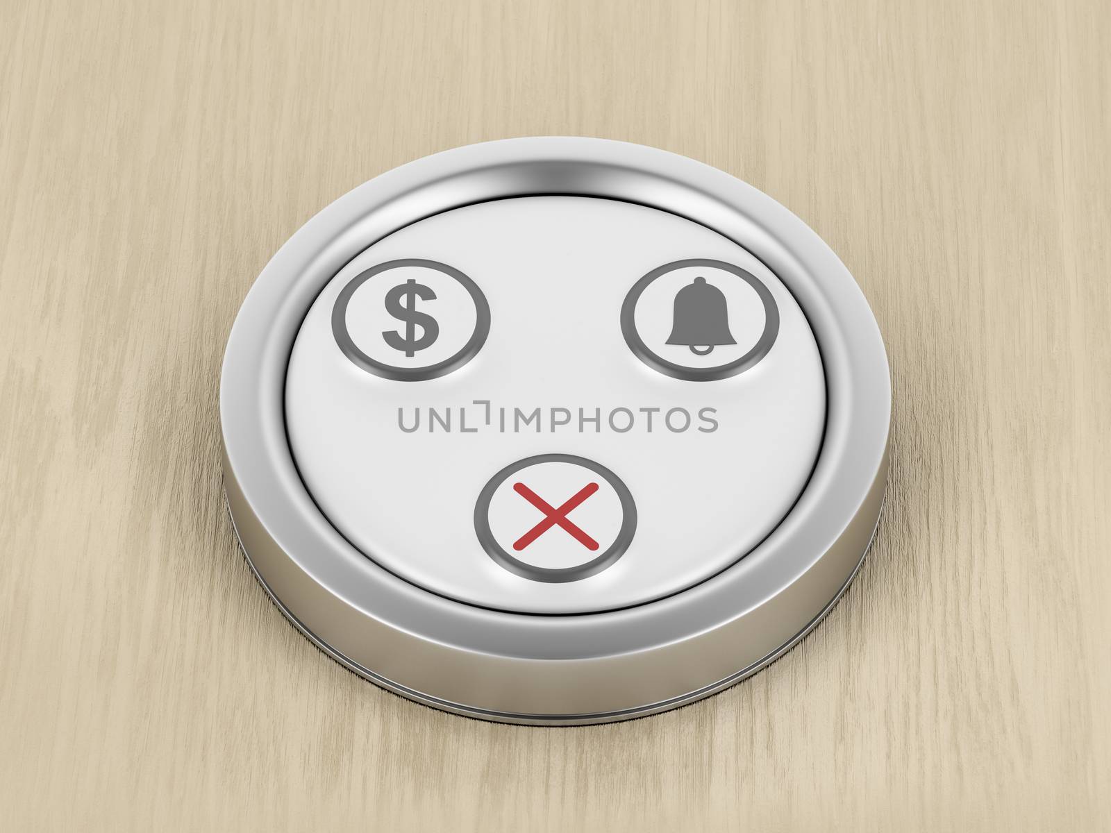 Restaurant table call button, 3D illustration
