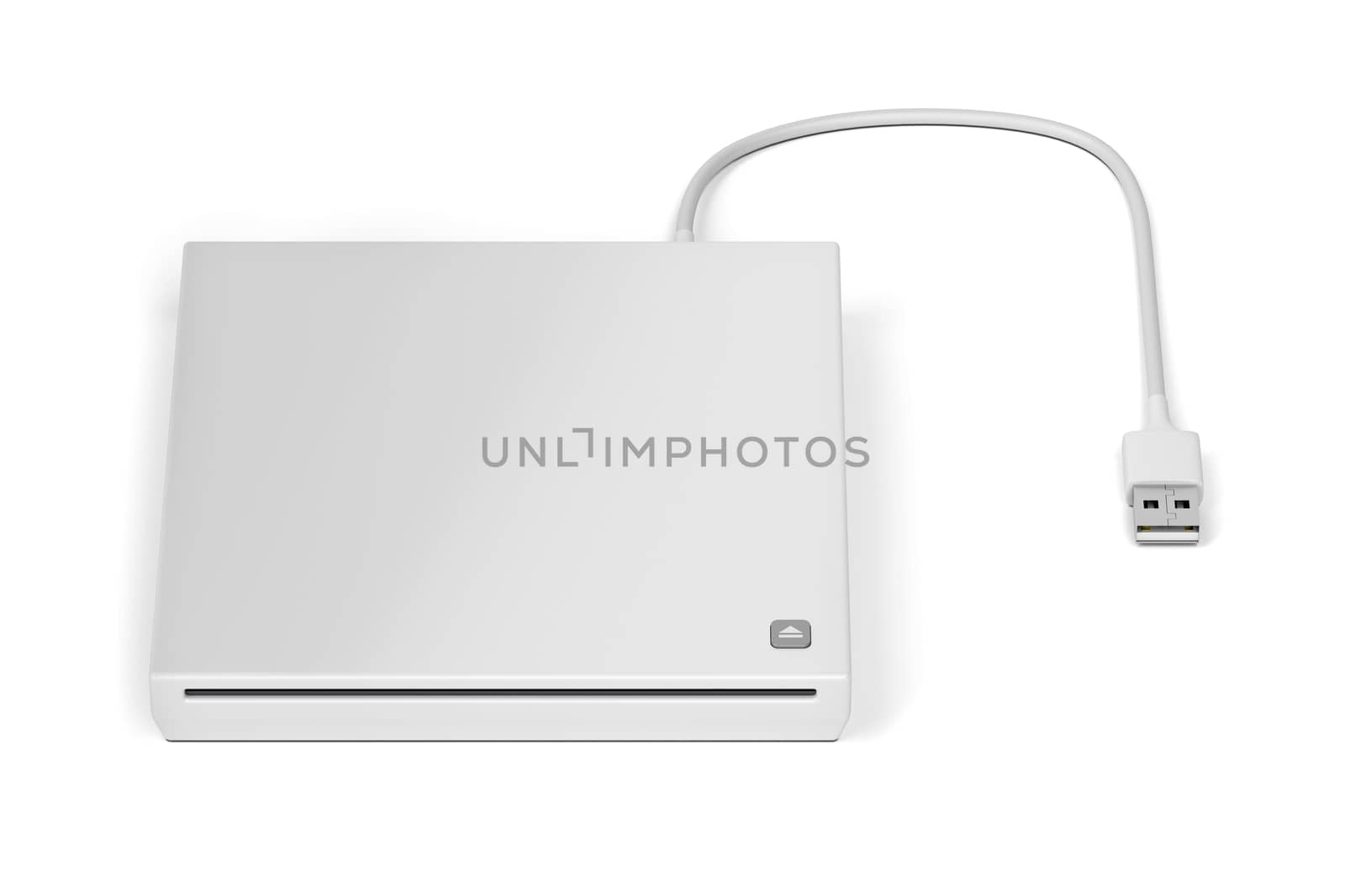 Slot-loading optical disc drive on white background