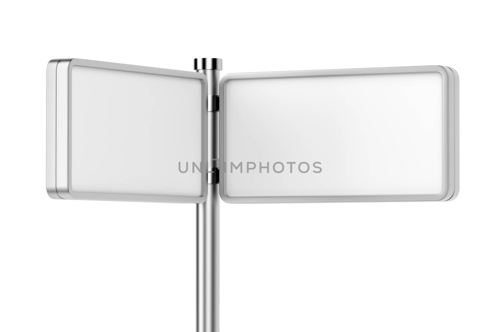 Two blank billboards attached on column  