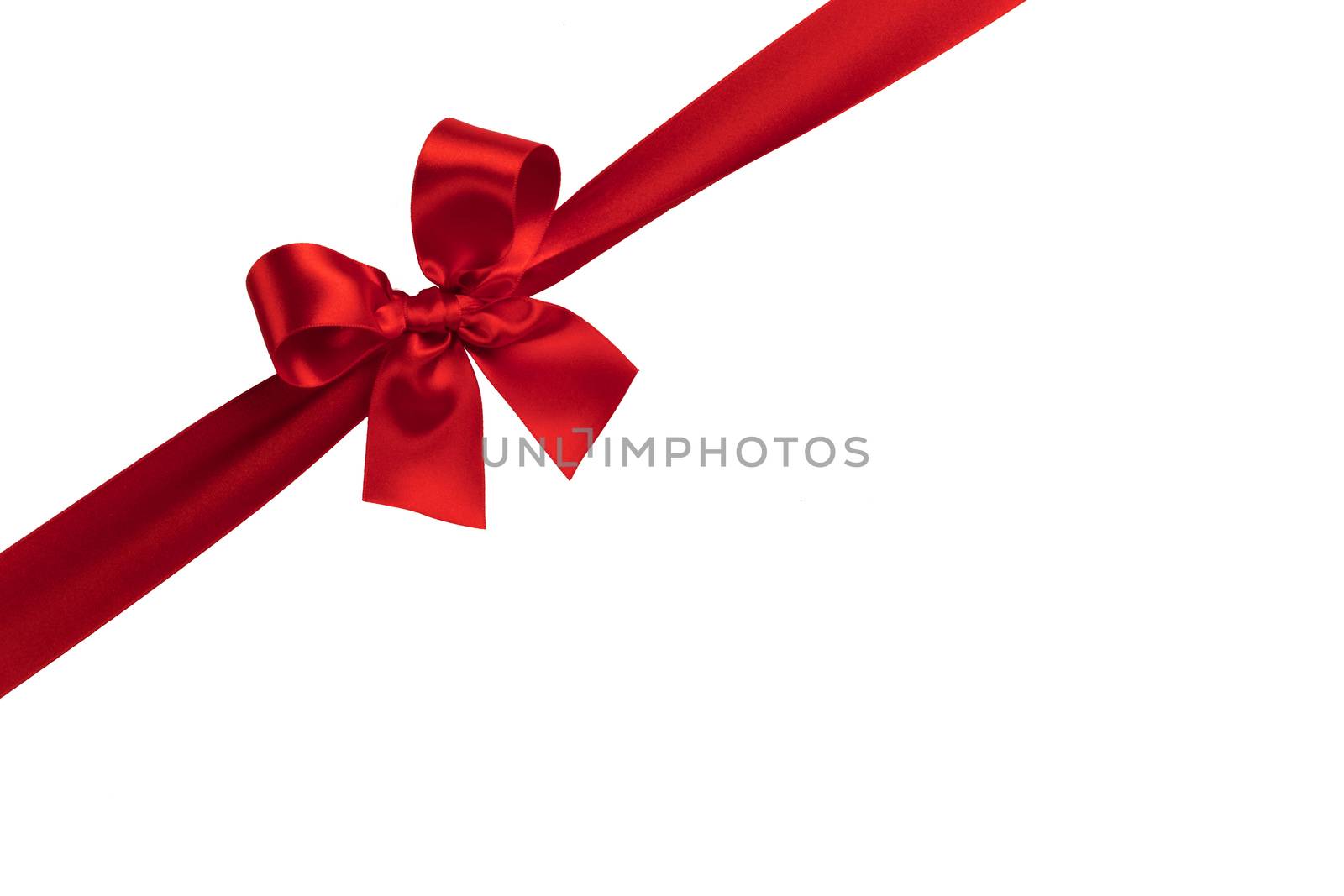 Red gift bow isolated on white background