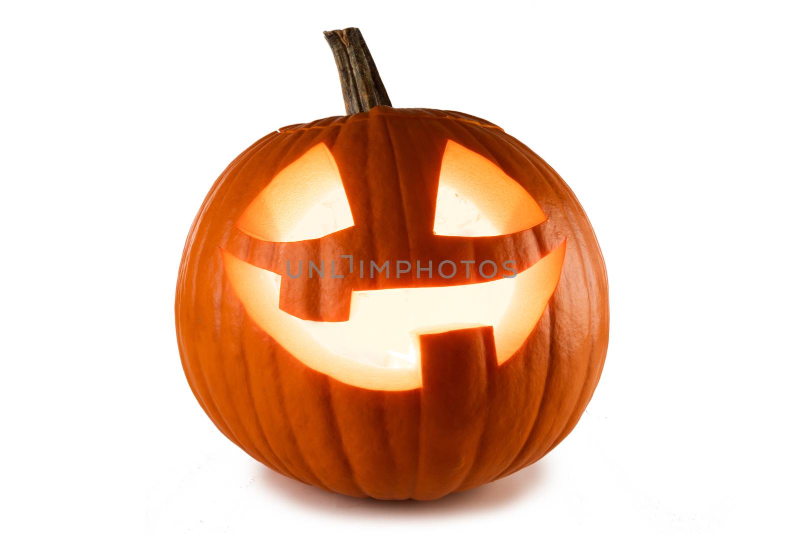 One Halloween Pumpkin isolated on white background