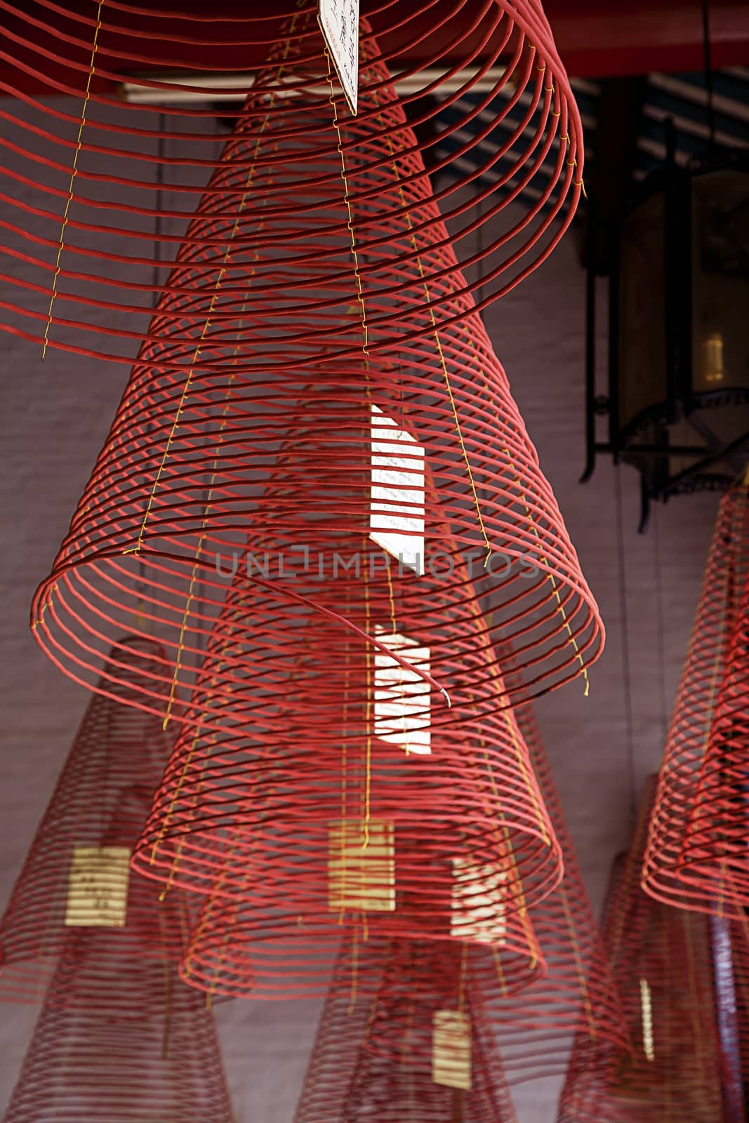 Spiral incense burners at a temple in Vietnam