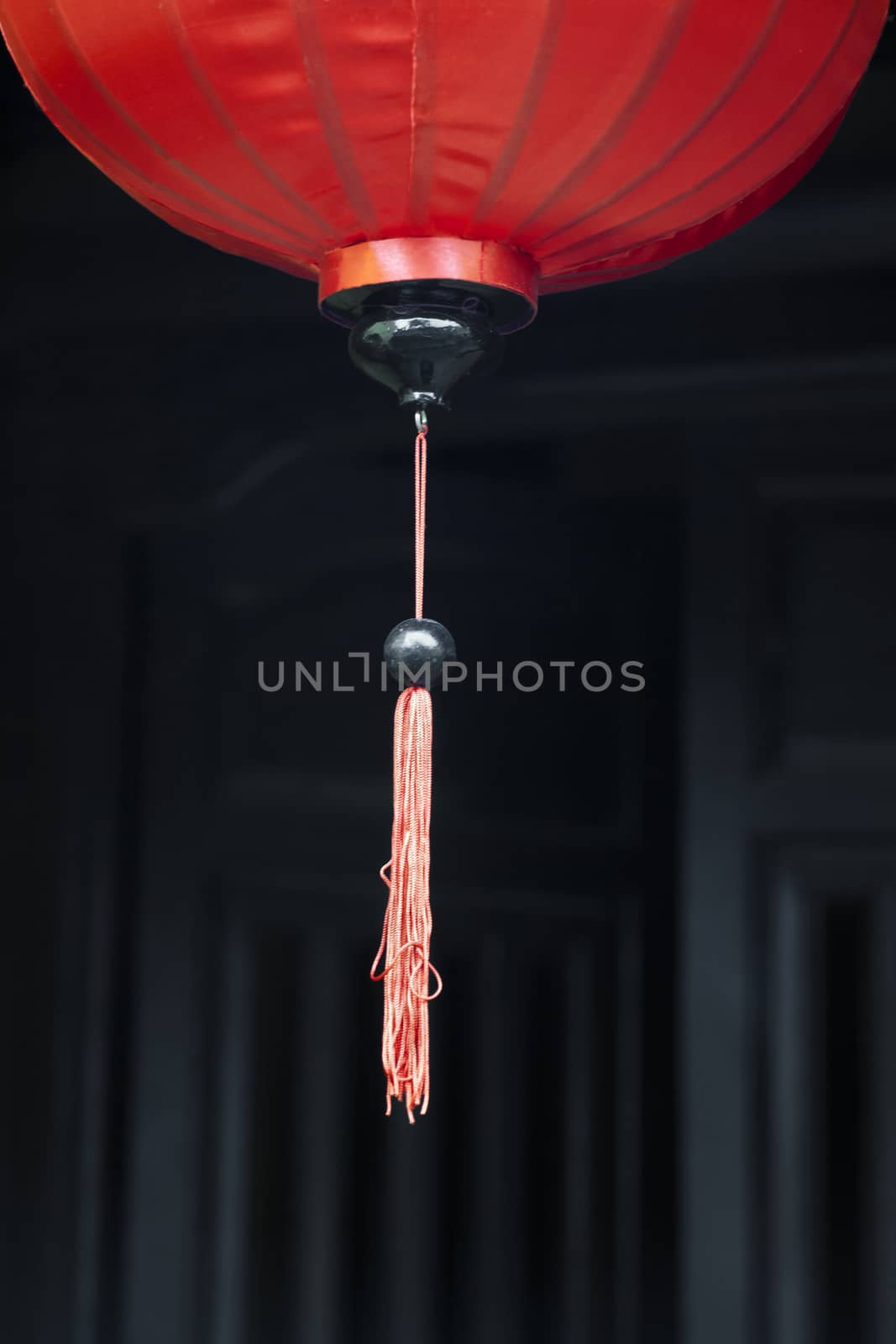 Red Chinese lantern, view from below by Goodday