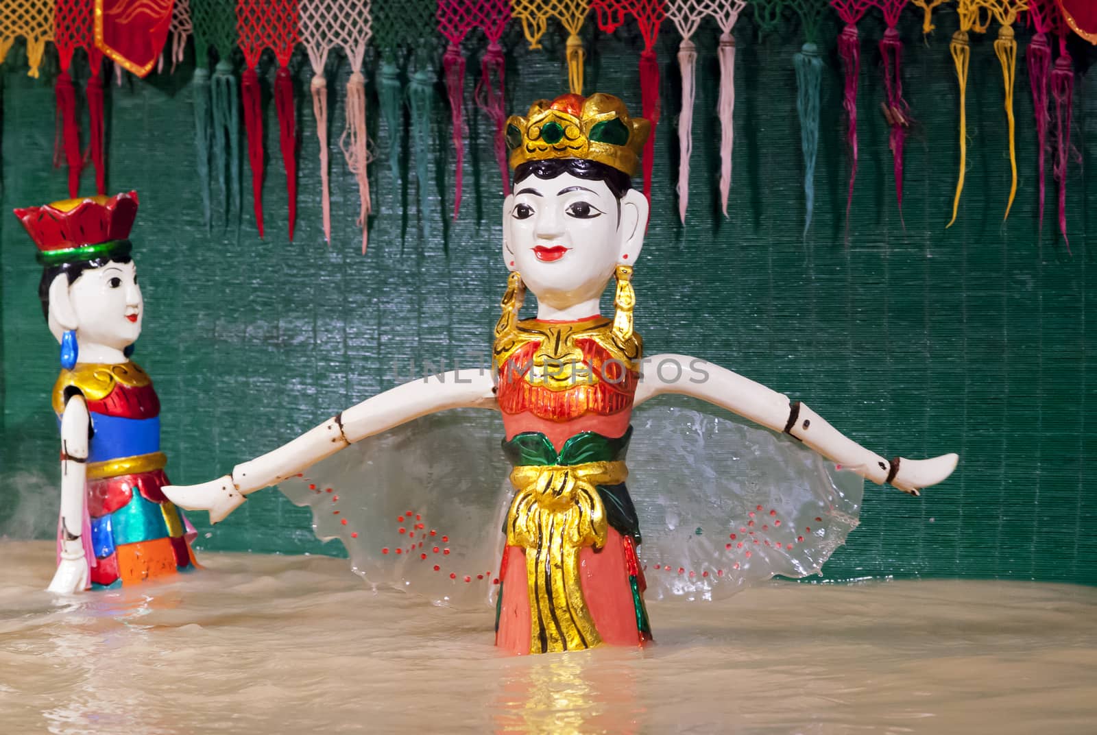 SAIGON, VIETNAM - JANUARY 05, 2015 - Traditional vietnamese water puppet theater