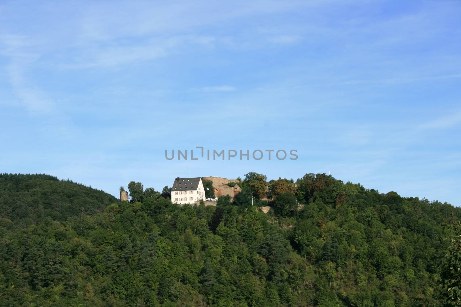 View of the castle ruins Kyrburg in Kirn, Germany  Ansicht der Burgruine Kyrburg bei Kirn,Deutschland