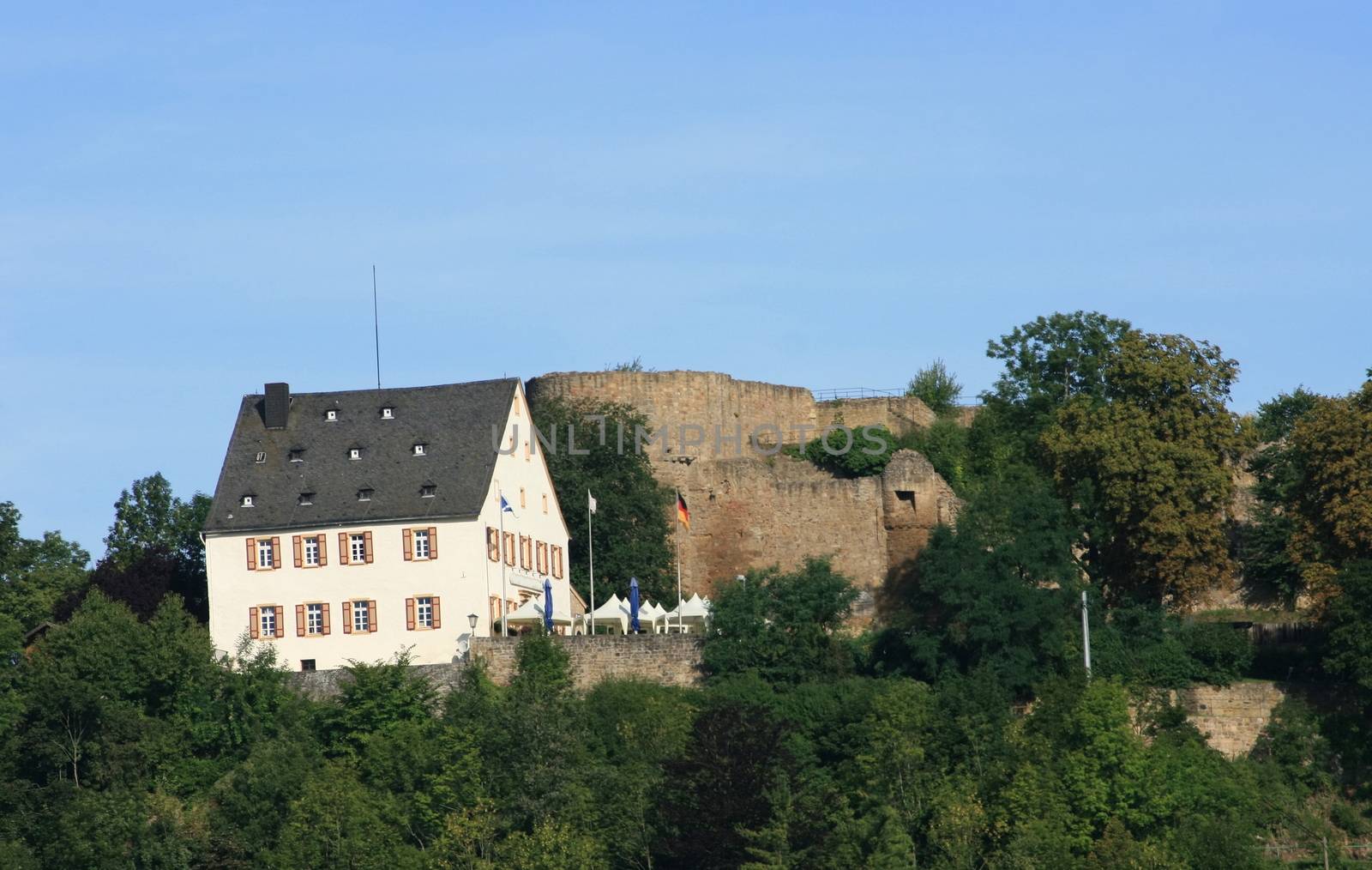 View of the castle ruins Kyrburg in Kirn, Germany  Ansicht der Burgruine Kyrburg bei Kirn,Deutschland by hadot