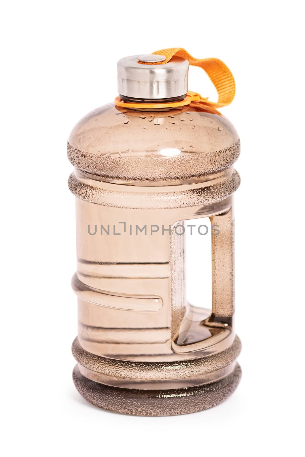 Large water bottle for the gym, isolated on a white background.