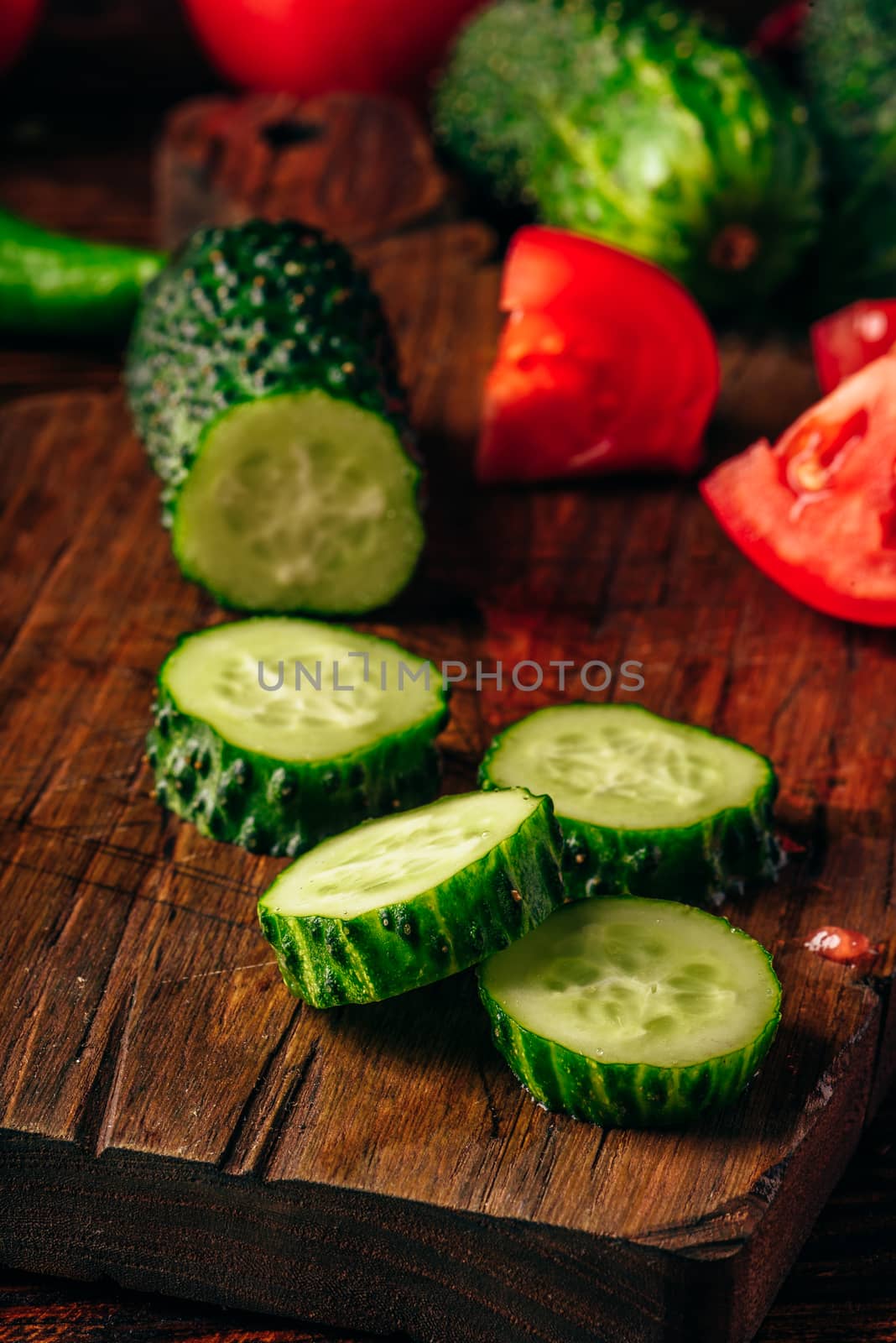Sliced vegetables on cutting board by Seva_blsv