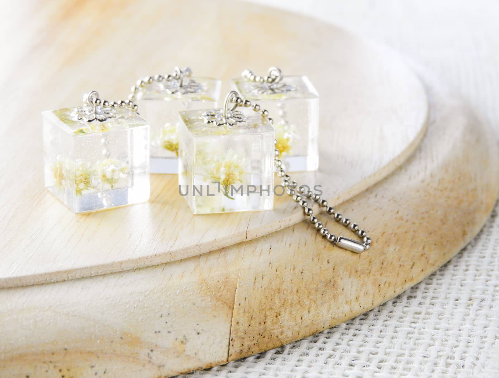 Dried flower in crystal clear resin pendant necklace, pendant with a real flowers. 
