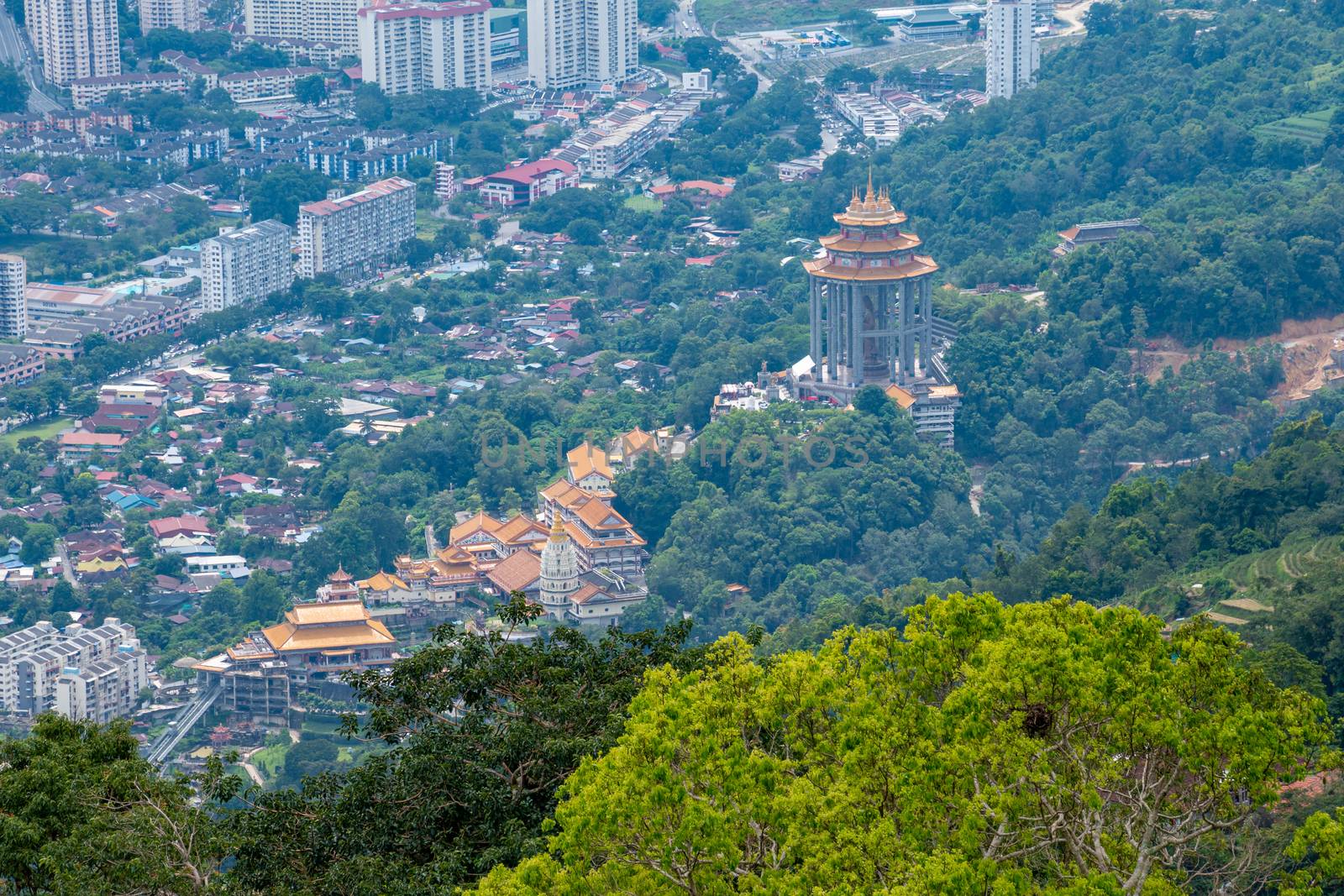 Kek Lok Temple seen from Penang Hill in Malaysia by MXW_Stock