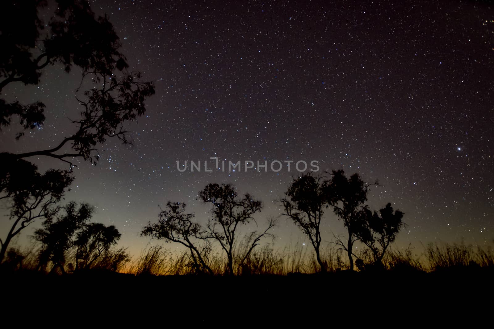 Night sky Australian outback close to Karjini National Park Australia