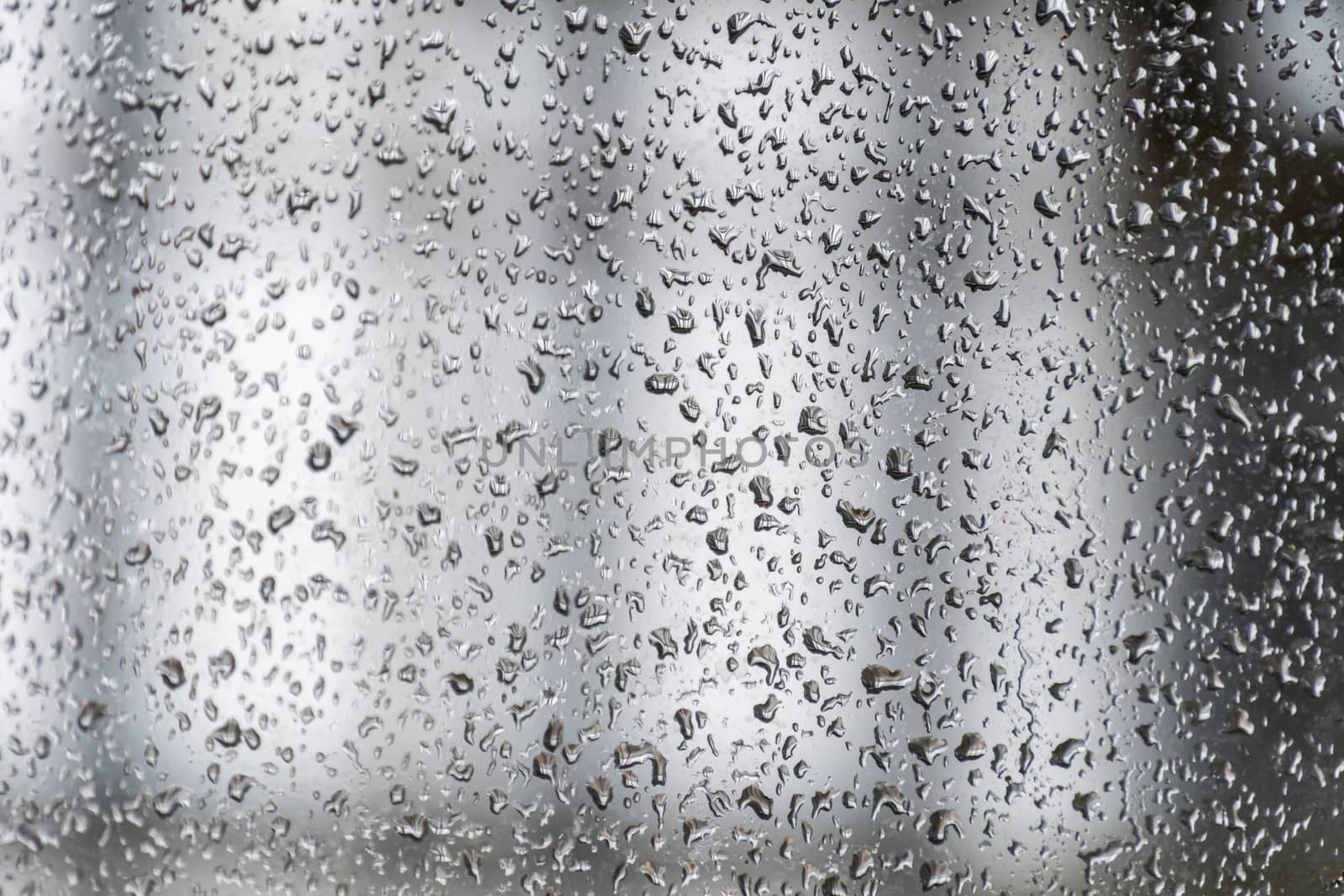 Water droplets on window during heavy monsoon rainfall by MXW_Stock