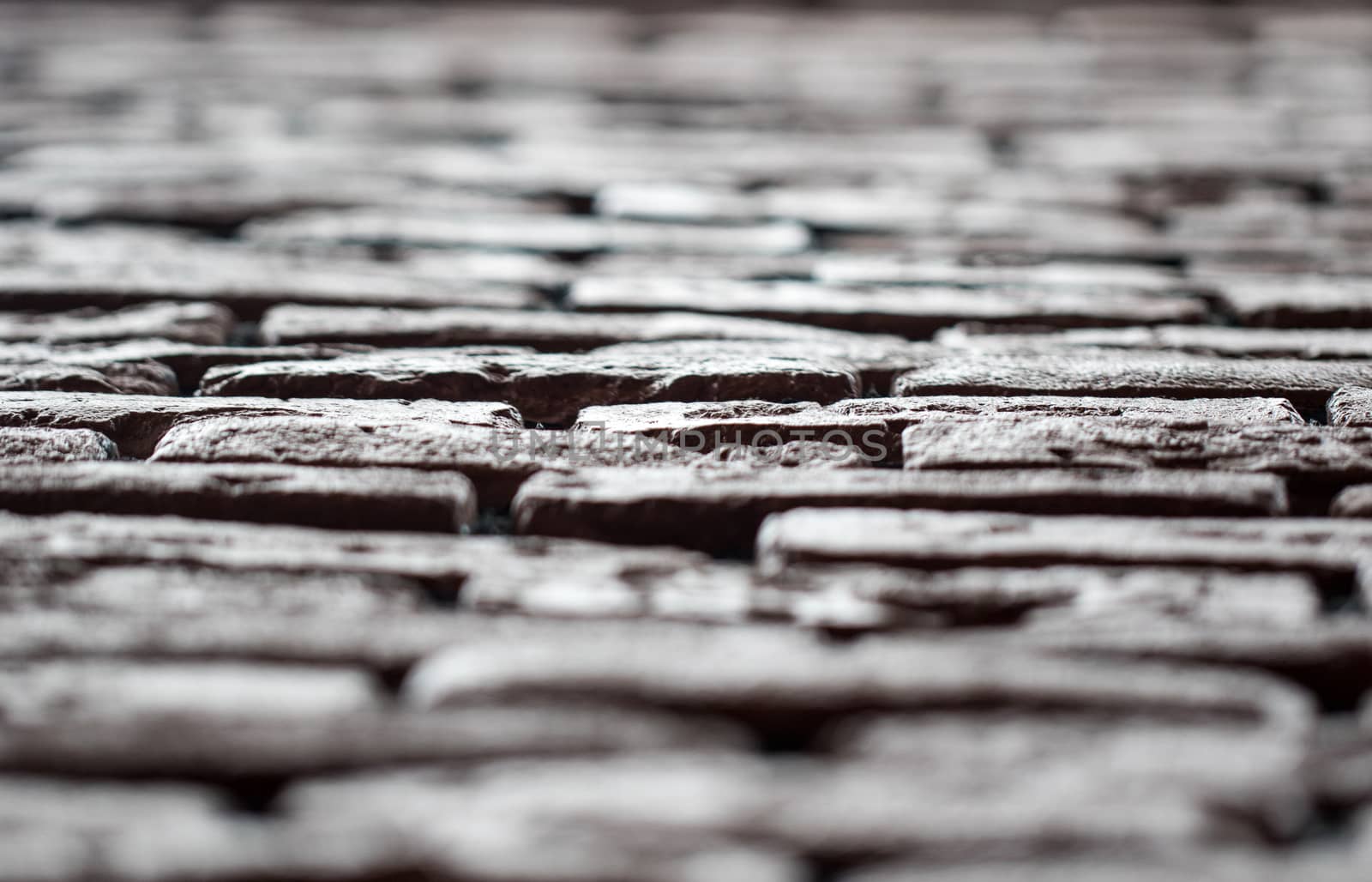 horizontal view of bricks on the wall