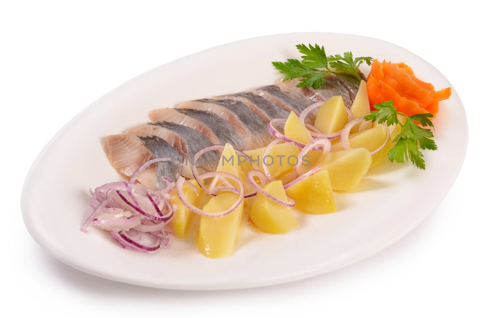 The salted herring with boiled potatoes and onions by SvetaVo