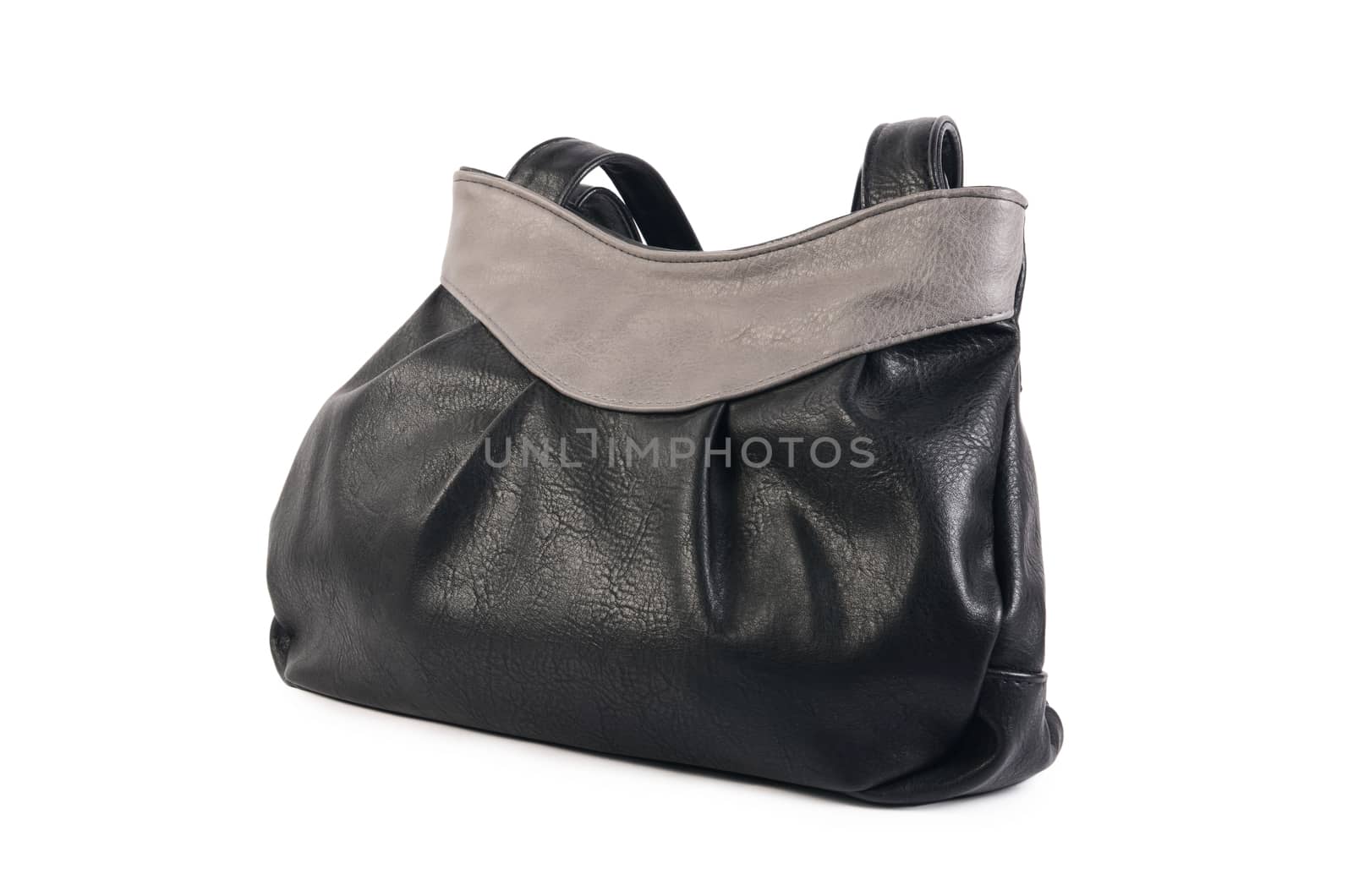 Women's black leather bag isolated by SvetaVo