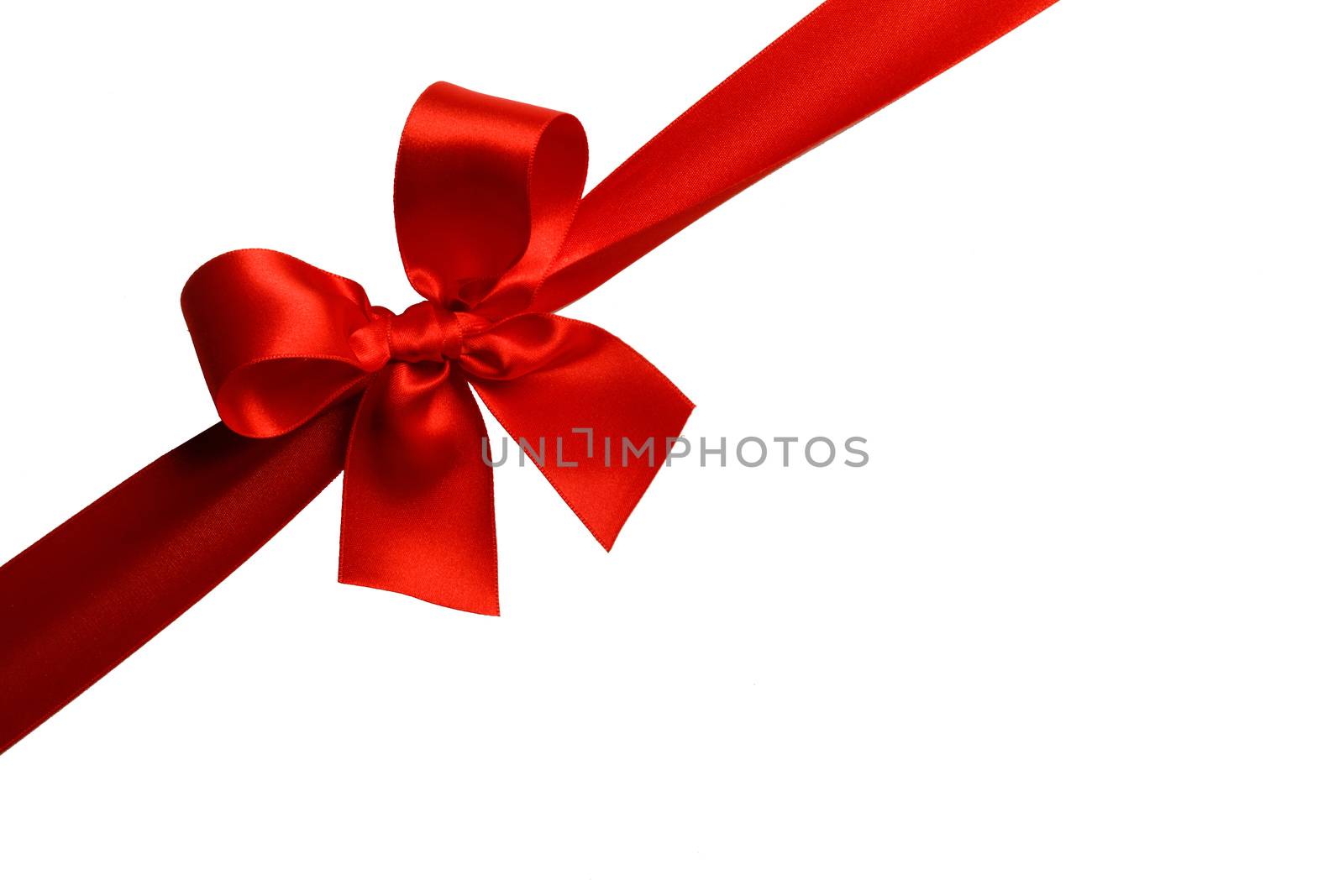Red gift bow isolated on white background