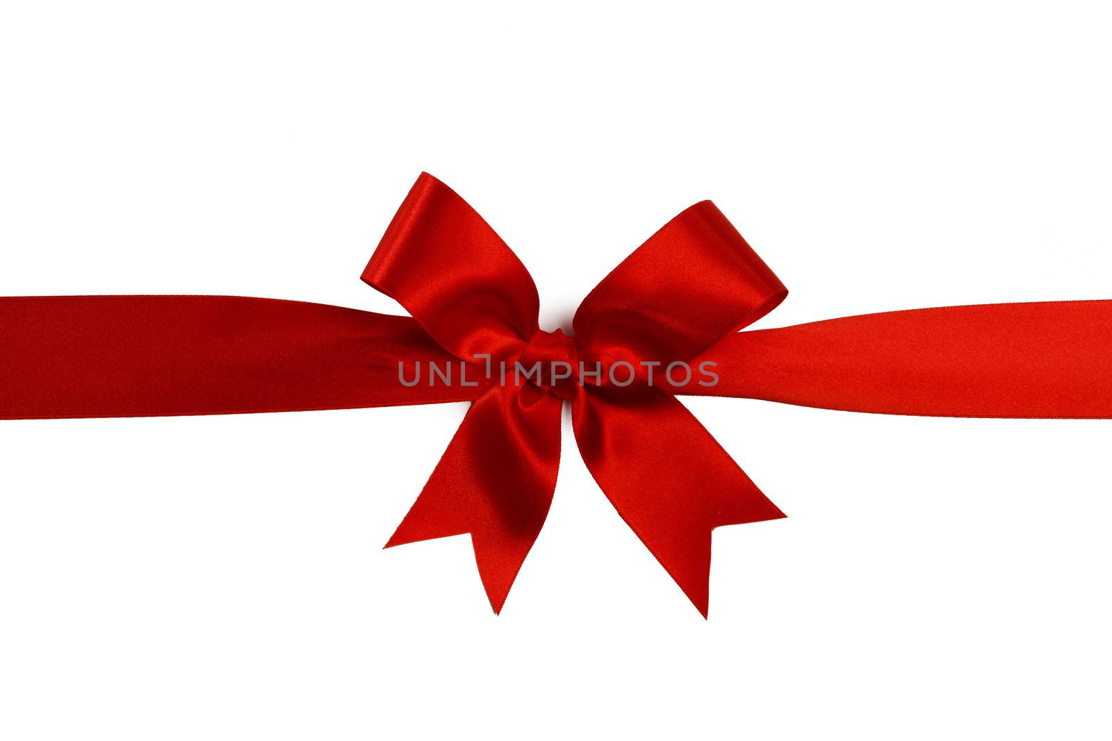 Red gift bow isolated on white background