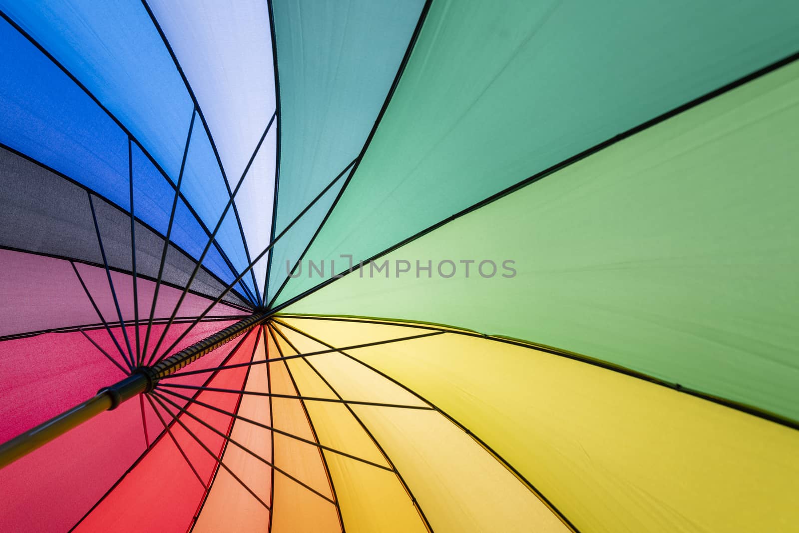 Colorful parasol in summer with backlight
