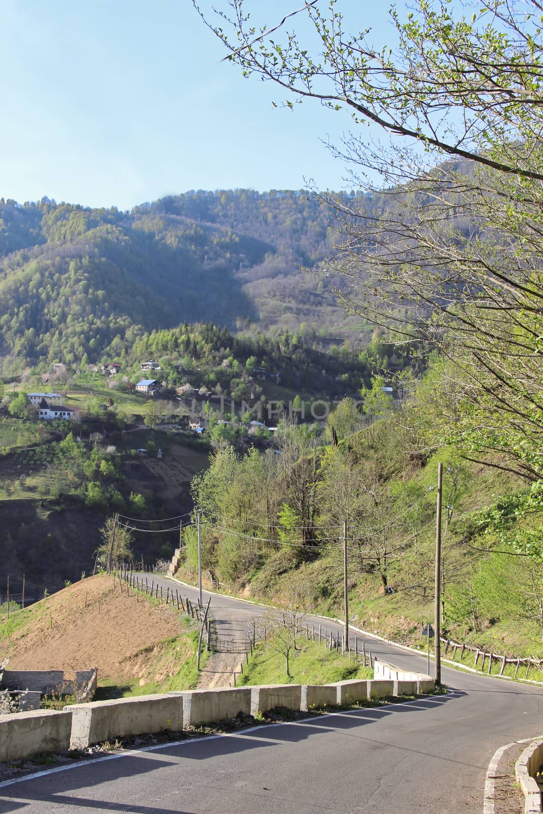 Photo of the road in the mountains, spring, Georgia, Adjara region