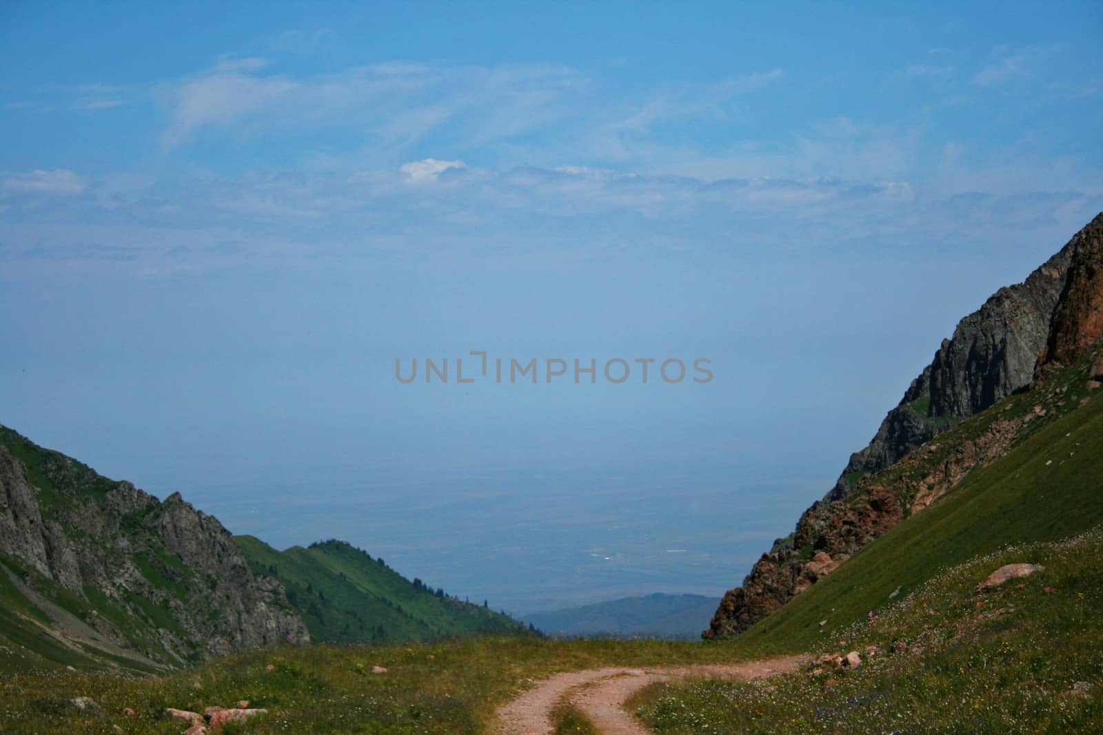 Mountain canyon in summer near the Chimbulak ski resort, Almaty, Kazakhstan