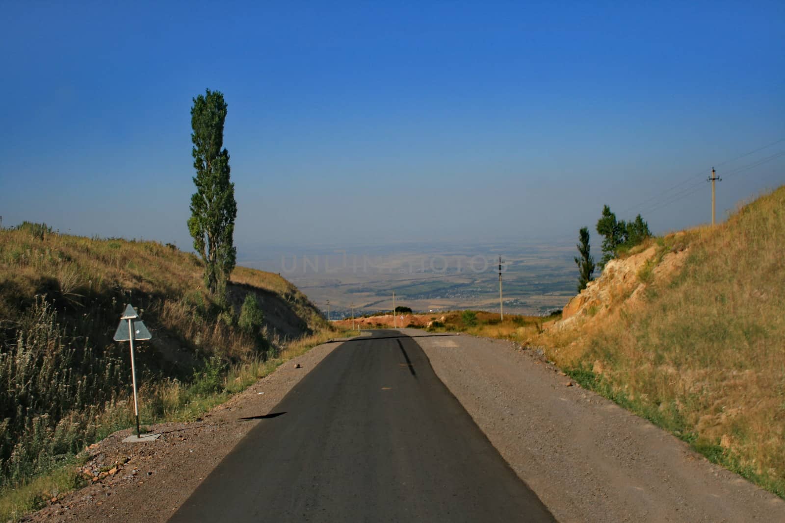 road in the middle of the mountains, summer, Almaty, Kazakhstan