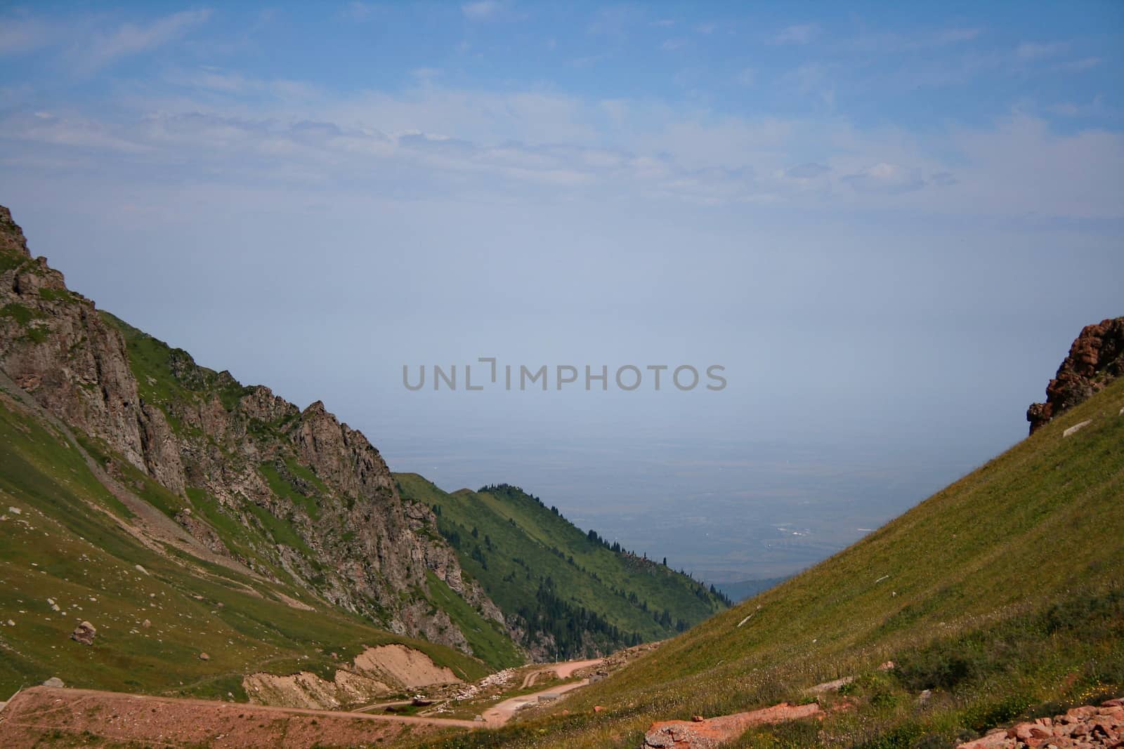 Mountain canyon in summer near the Chimbulak ski resort, Almaty, Kazakhstan