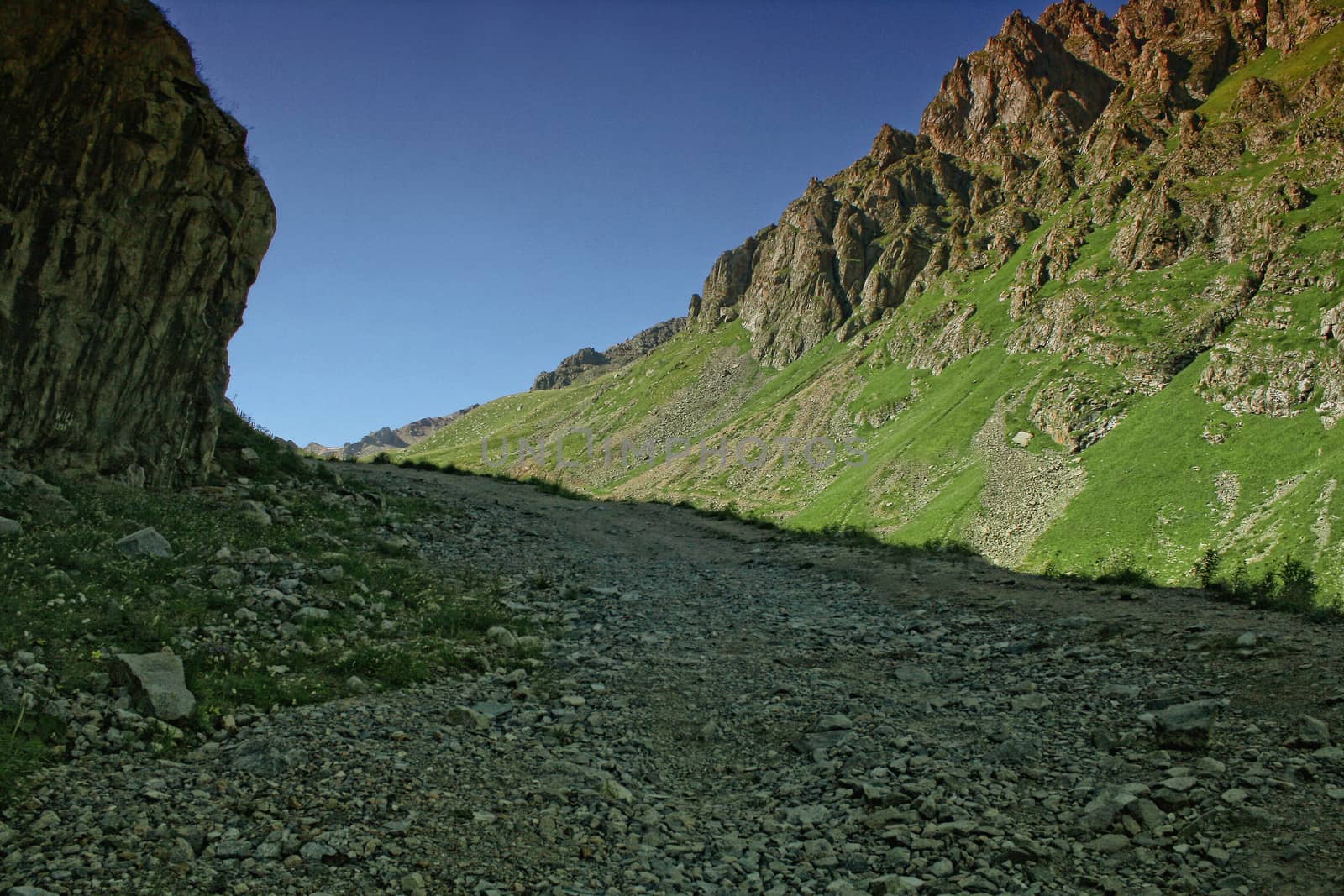 Mountain canyon in summer near the Chimbulak ski resort, Almaty, Kazakhstan