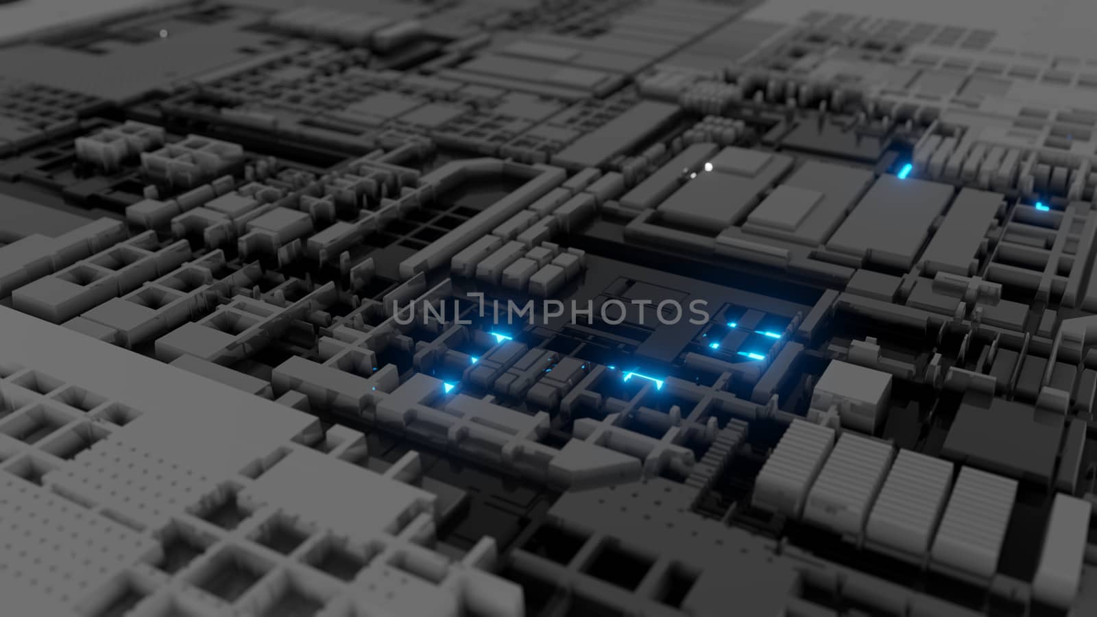 3d render Abstract Technology Background With Cubes. Digital technology concept. 3D illustration