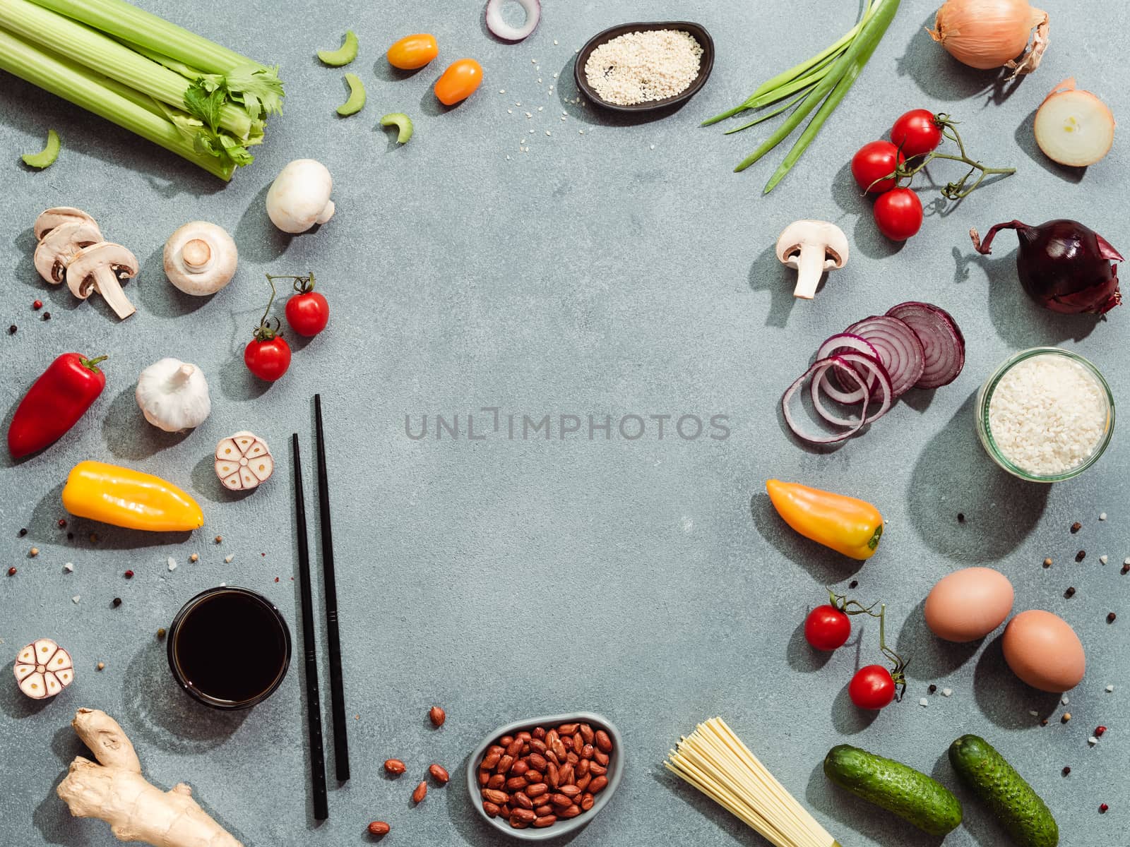 Asian chinese ingredients, copy space. by fascinadora