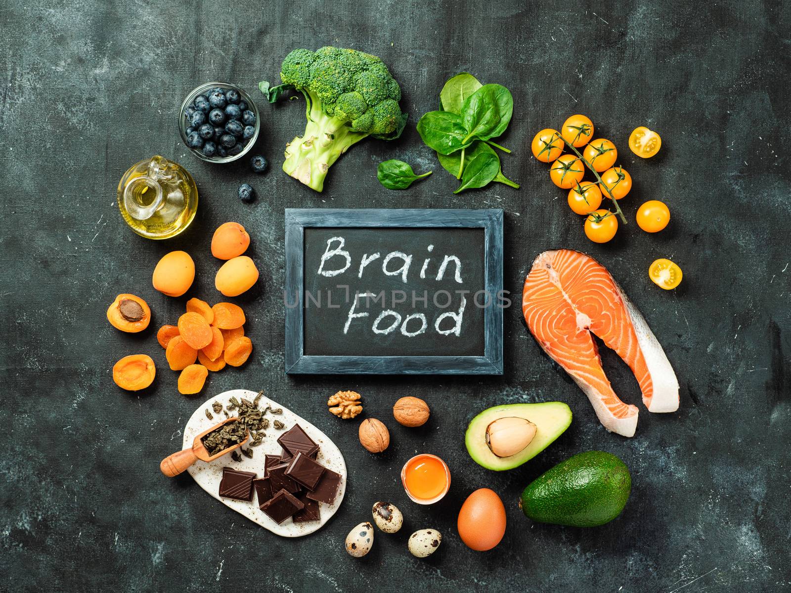Brain Food concept, top view by fascinadora