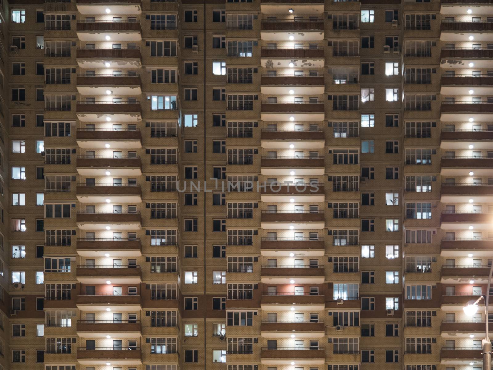 Apartment building in night by fascinadora