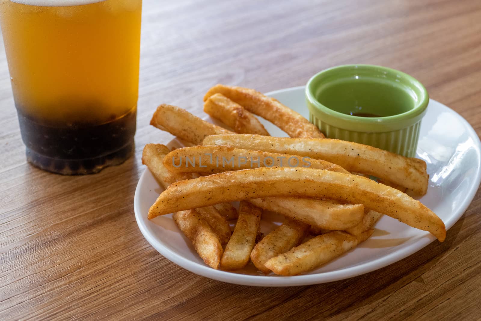 French fries and ketchup on plate