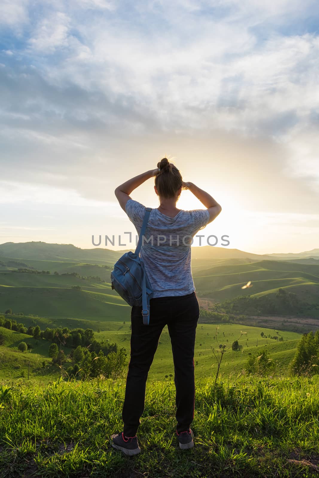 Woman in Altai mountain by rusak