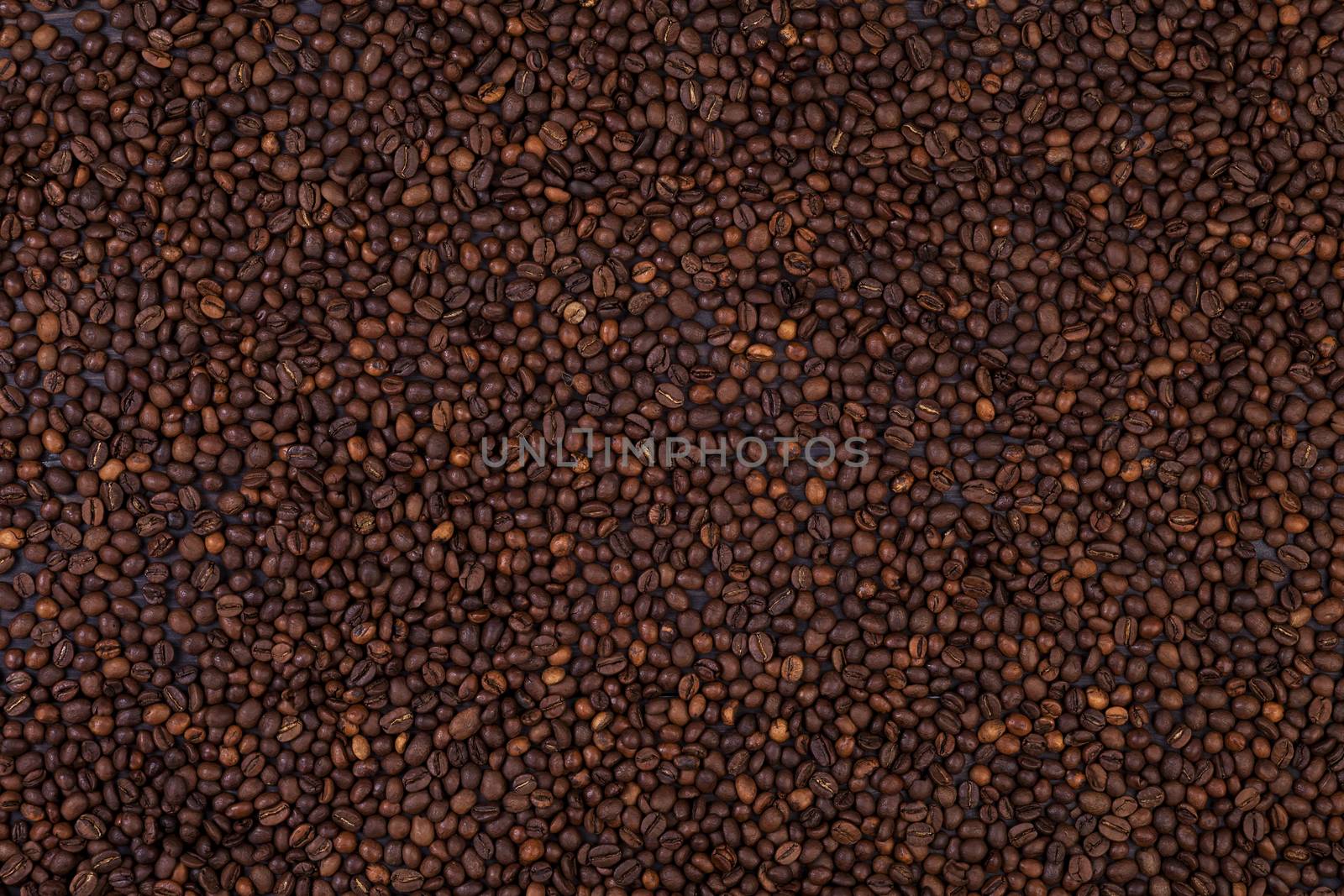 Coffee beans background, coffee texture, top view, copy space