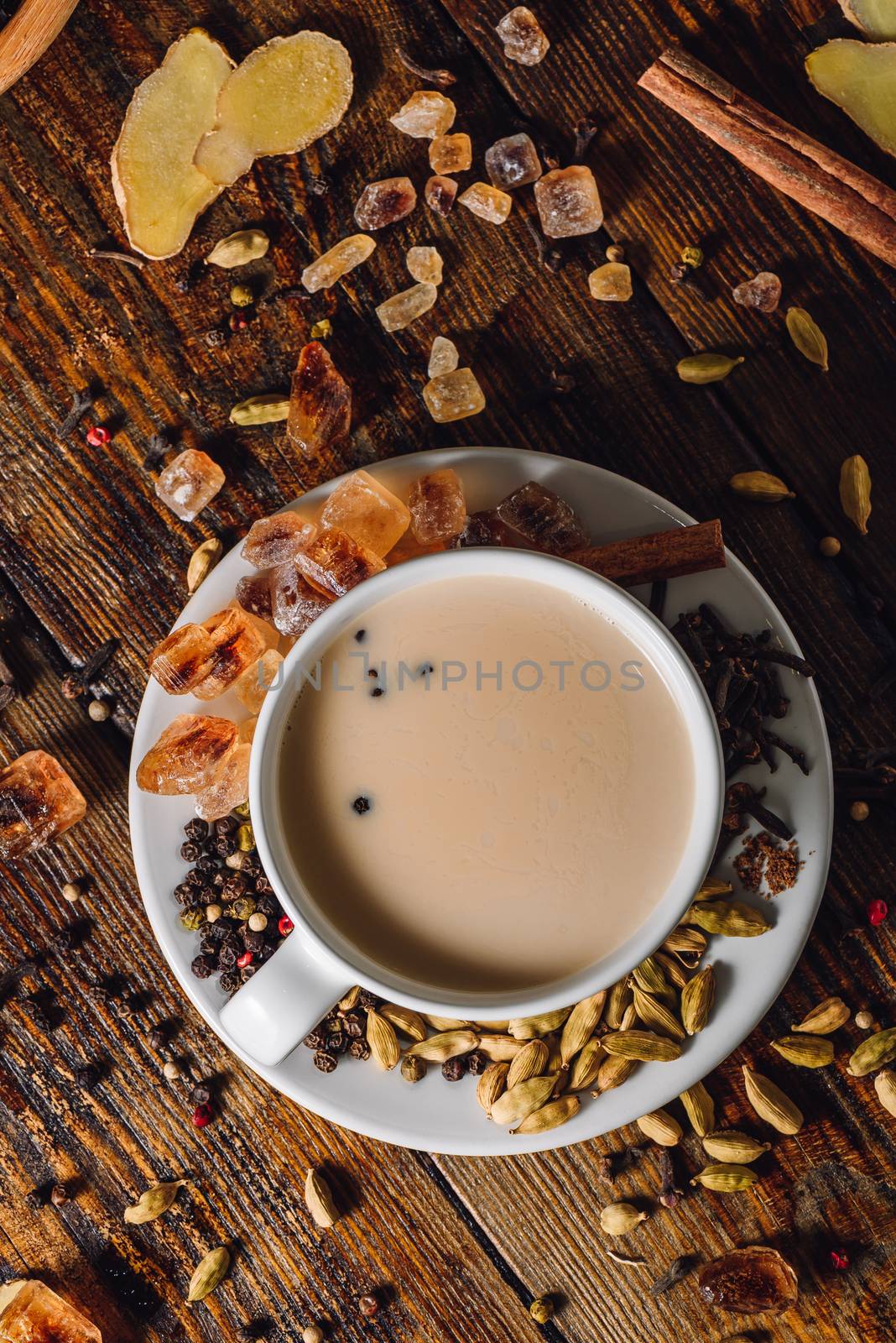 Cup of Infusion with Milk and Spices by Seva_blsv