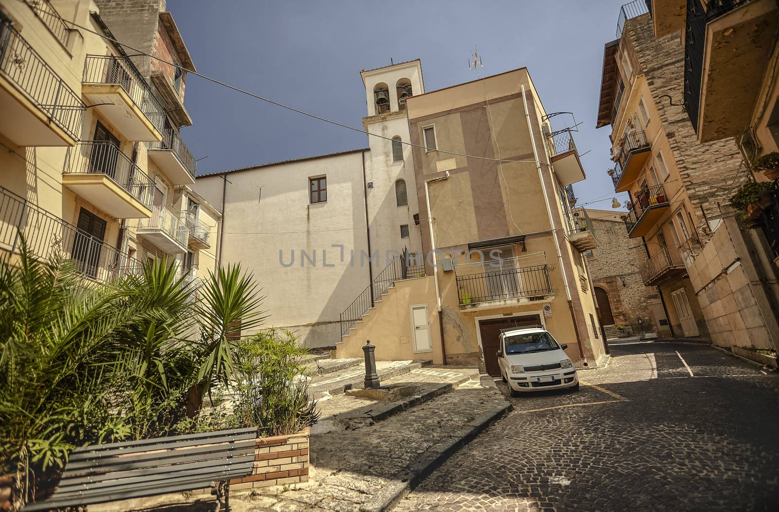 Detail of the architecture of the Sicilian town of Butera