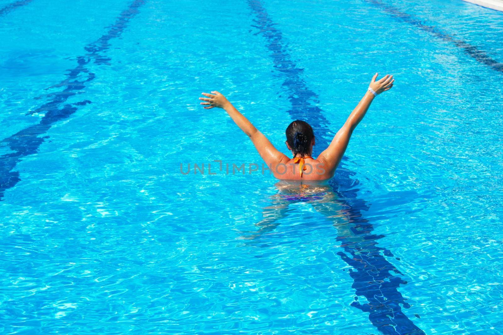pool and beautiful woman by yebeka