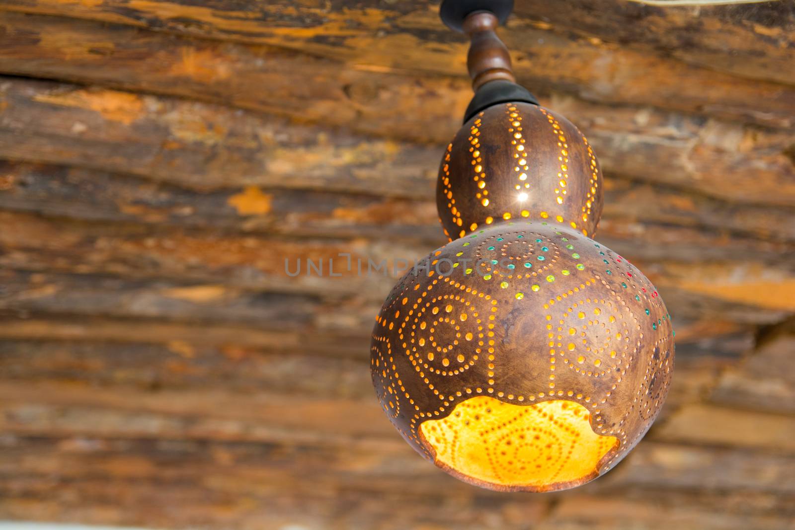 Water pumpkin lamp. handmade authentic decorative lamp.