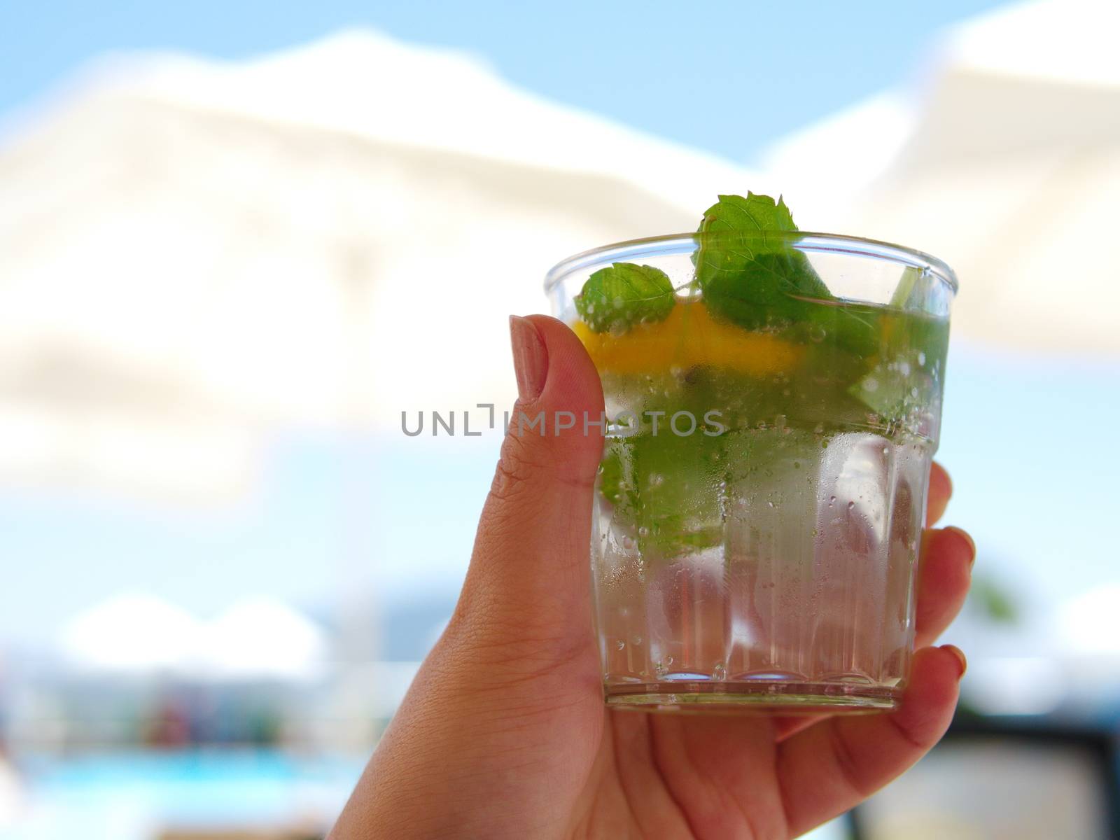 pool and mojito cocktail by yebeka