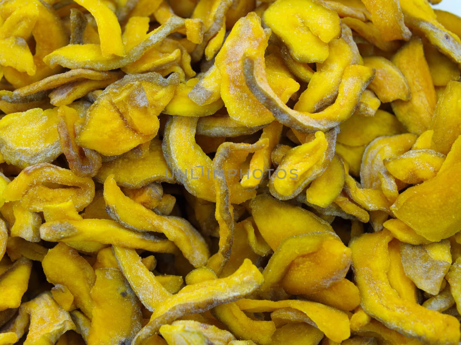 Dried Guava tropical Fruit.  Top view organic dried fruit background