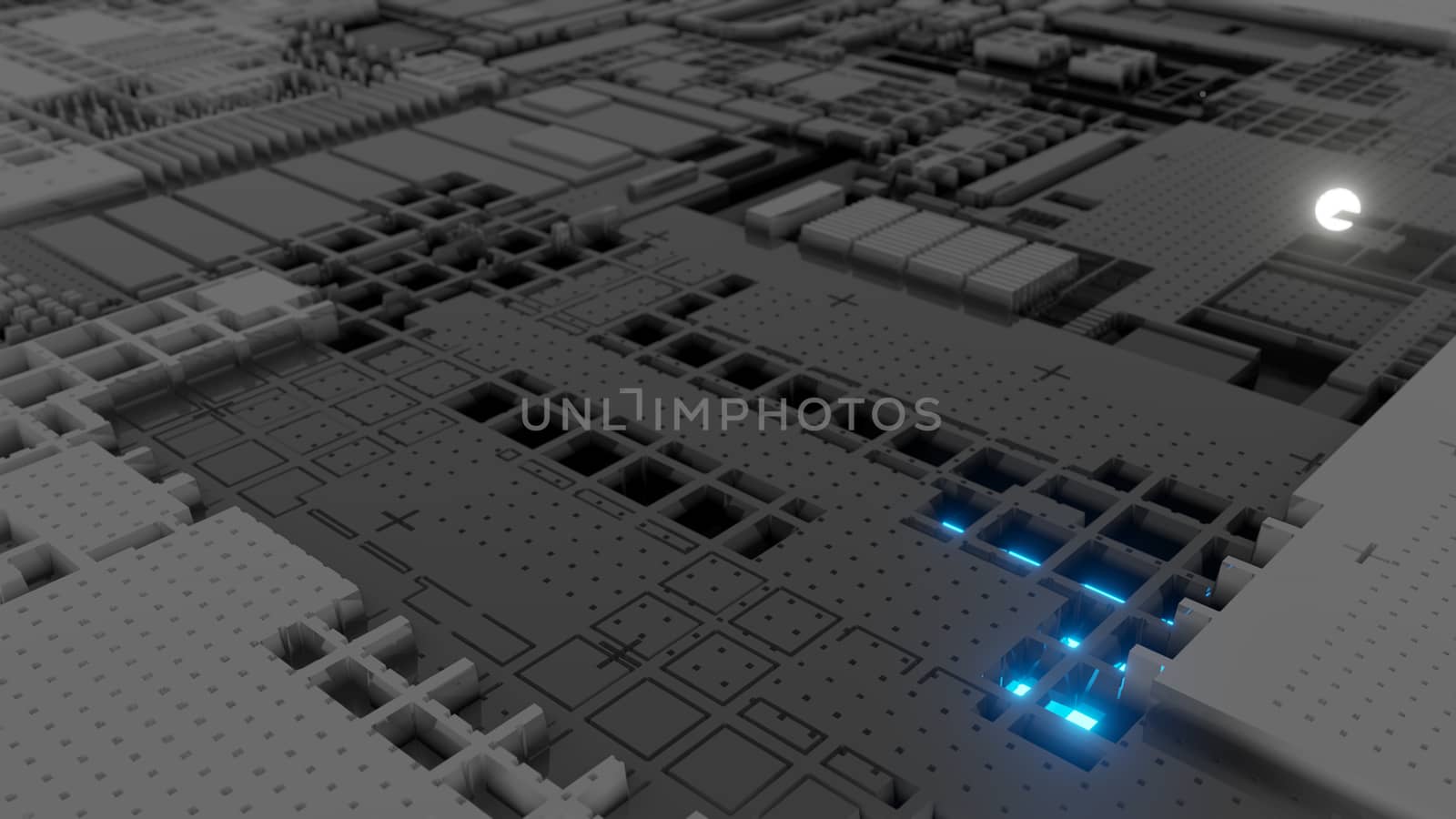 3d render Abstract Technology Background With Cubes. Digital technology concept. 3D illustration