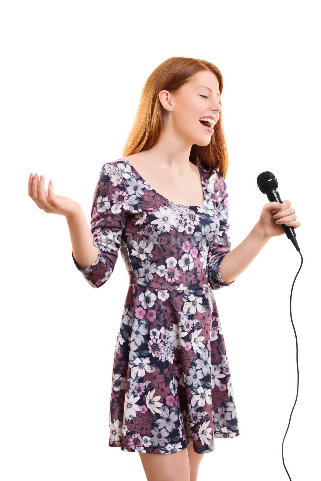 Beautiful young girl singing by Mendelex