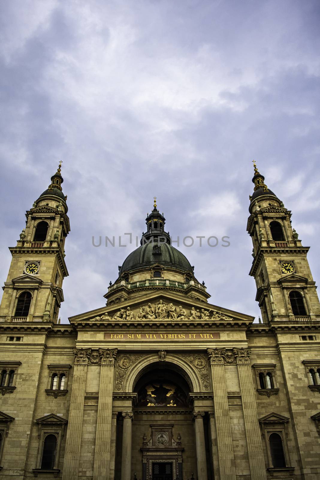 Close up of St. Stephen's Basilica in Budapest by Mendelex