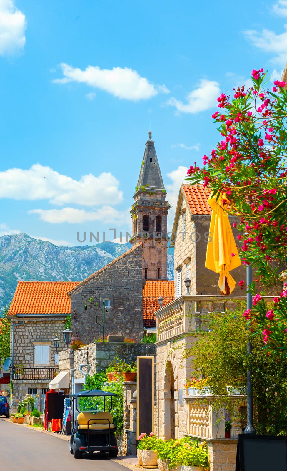 Embankment of the city of Perast. Montenegro