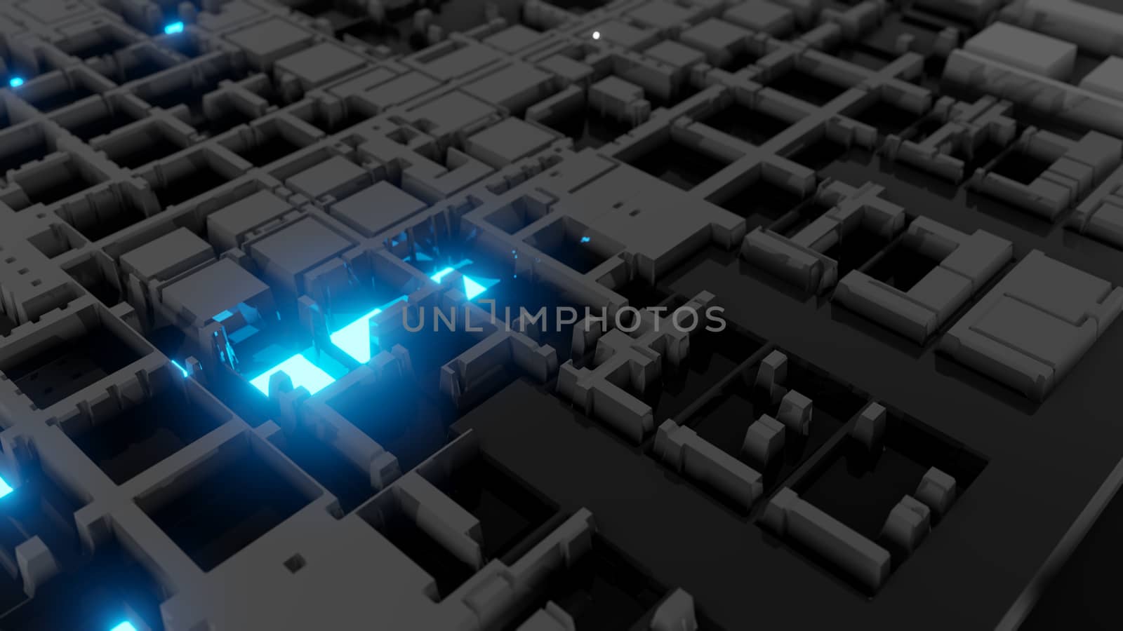 3d render Abstract Technology Background With Cubes. Digital technology concept. 3D illustration