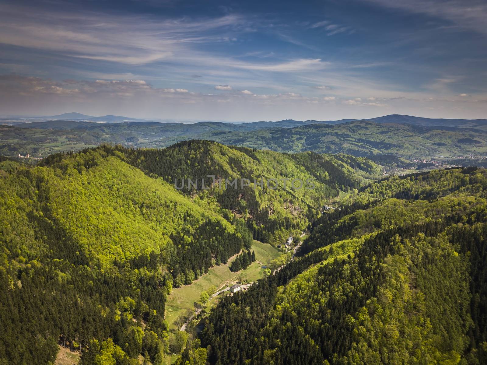 Valley of Rybna - Suche Mountains in Sudetes Poland