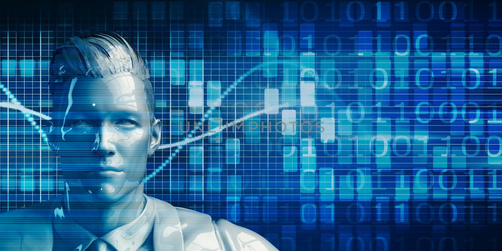 Business Man Using Data Analytics Technology Concept Background