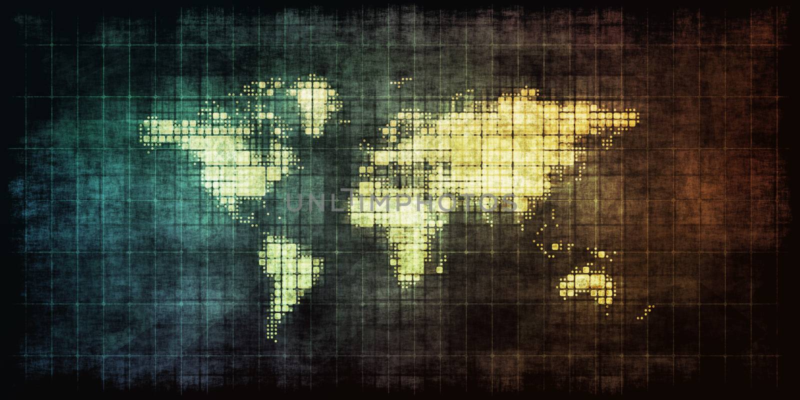 Dark Grunge World Map as a Wallpaper Poster