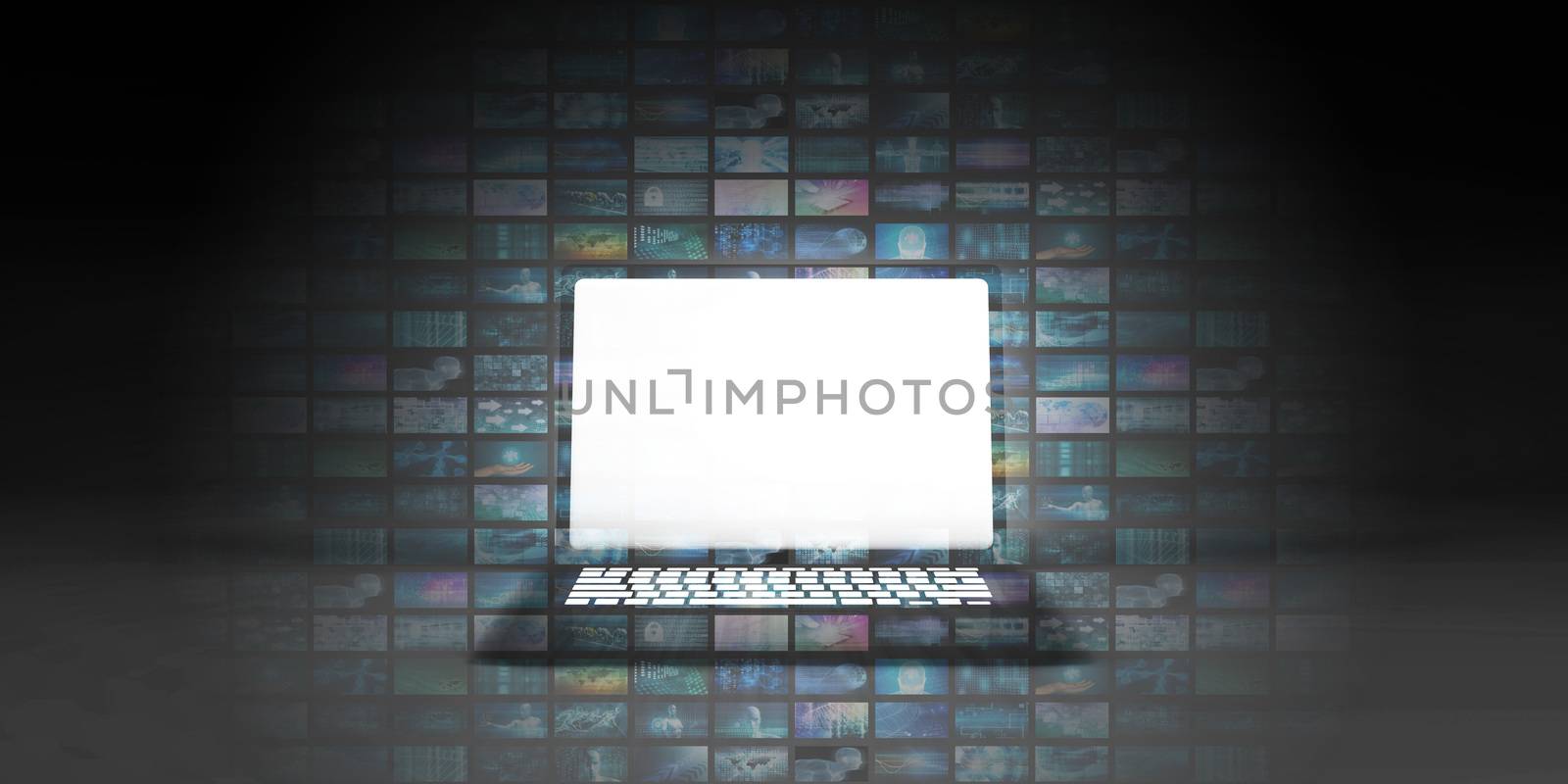 Black Friday Sale Copy Space on Glowing Laptop